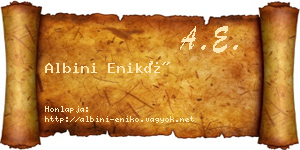 Albini Enikő névjegykártya